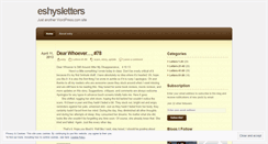 Desktop Screenshot of eshysletters.wordpress.com