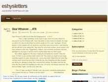 Tablet Screenshot of eshysletters.wordpress.com