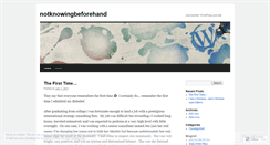 Desktop Screenshot of notknowingbeforehand.wordpress.com