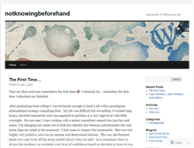 Tablet Screenshot of notknowingbeforehand.wordpress.com