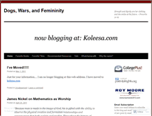 Tablet Screenshot of dogswarsandfemininity.wordpress.com