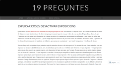 Desktop Screenshot of 19preguntes.wordpress.com