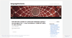 Desktop Screenshot of languagehorizons.wordpress.com
