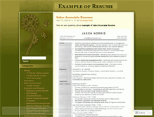 Tablet Screenshot of exampleofresume.wordpress.com