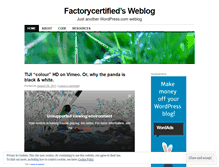 Tablet Screenshot of factorycertified.wordpress.com