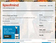 Tablet Screenshot of lipsofmind.wordpress.com