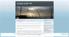 Desktop Screenshot of livesimply2livewell.wordpress.com