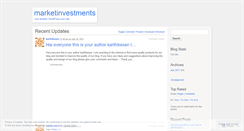 Desktop Screenshot of marketinvestments.wordpress.com