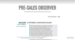 Desktop Screenshot of presalesobserver.wordpress.com