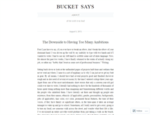 Tablet Screenshot of bucketsays.wordpress.com