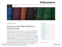 Tablet Screenshot of polynomics.wordpress.com