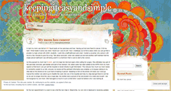 Desktop Screenshot of keepingiteasyandsimple.wordpress.com