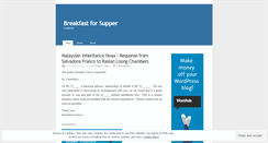 Desktop Screenshot of breakfastforsupper.wordpress.com