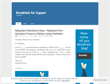 Tablet Screenshot of breakfastforsupper.wordpress.com