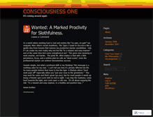 Tablet Screenshot of consciousnessone.wordpress.com