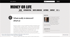 Desktop Screenshot of moneyorlife.wordpress.com