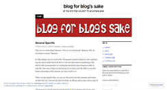 Desktop Screenshot of blogforblogssake.wordpress.com