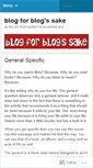 Mobile Screenshot of blogforblogssake.wordpress.com