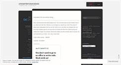 Desktop Screenshot of onesentenceanalysis.wordpress.com