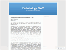 Tablet Screenshot of eschatologystuff.wordpress.com