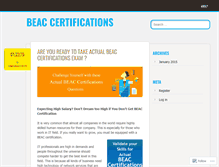 Tablet Screenshot of beaccertifications.wordpress.com