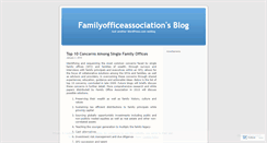 Desktop Screenshot of familyofficeassociation.wordpress.com