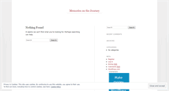 Desktop Screenshot of memoriesonthejourney.wordpress.com