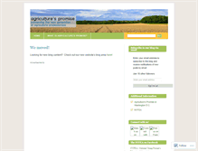 Tablet Screenshot of agriculturespromise.wordpress.com