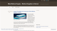 Desktop Screenshot of matsmedicalsupply.wordpress.com