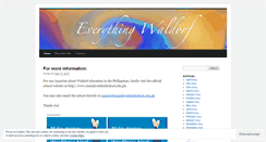 Desktop Screenshot of everythingwaldorf.wordpress.com