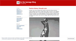 Desktop Screenshot of fortheteenage.wordpress.com