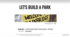 Desktop Screenshot of letsbuildapark.wordpress.com