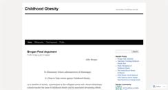 Desktop Screenshot of childschoolobesity.wordpress.com