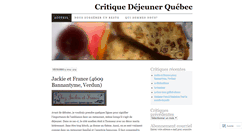 Desktop Screenshot of critiquedejeunerquebec.wordpress.com