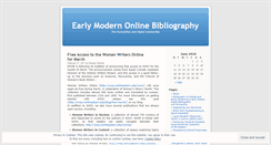 Desktop Screenshot of earlymodernonlinebib.wordpress.com