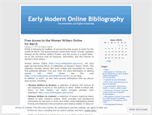 Tablet Screenshot of earlymodernonlinebib.wordpress.com