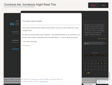 Tablet Screenshot of goodnessmesomebodymightreadthis.wordpress.com