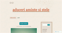 Desktop Screenshot of aduceriamintesistele.wordpress.com