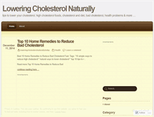 Tablet Screenshot of loweringcholesterolnaturallytoday.wordpress.com