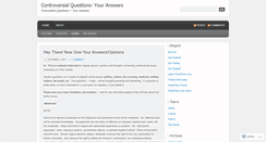 Desktop Screenshot of controversialquestions.wordpress.com