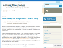 Tablet Screenshot of eatingthepages.wordpress.com