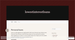 Desktop Screenshot of lowestinterestloans.wordpress.com