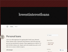 Tablet Screenshot of lowestinterestloans.wordpress.com