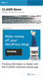 Mobile Screenshot of clamslibrarynews.wordpress.com