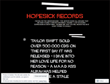 Tablet Screenshot of hopesickrecords.wordpress.com