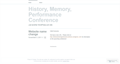 Desktop Screenshot of historymemoryperfomanceottawa.wordpress.com
