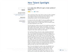 Tablet Screenshot of newtalentspotlight.wordpress.com