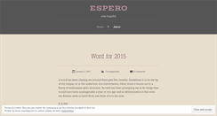 Desktop Screenshot of espero.wordpress.com