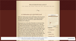 Desktop Screenshot of prayersforjanet.wordpress.com