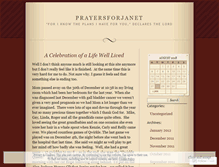 Tablet Screenshot of prayersforjanet.wordpress.com